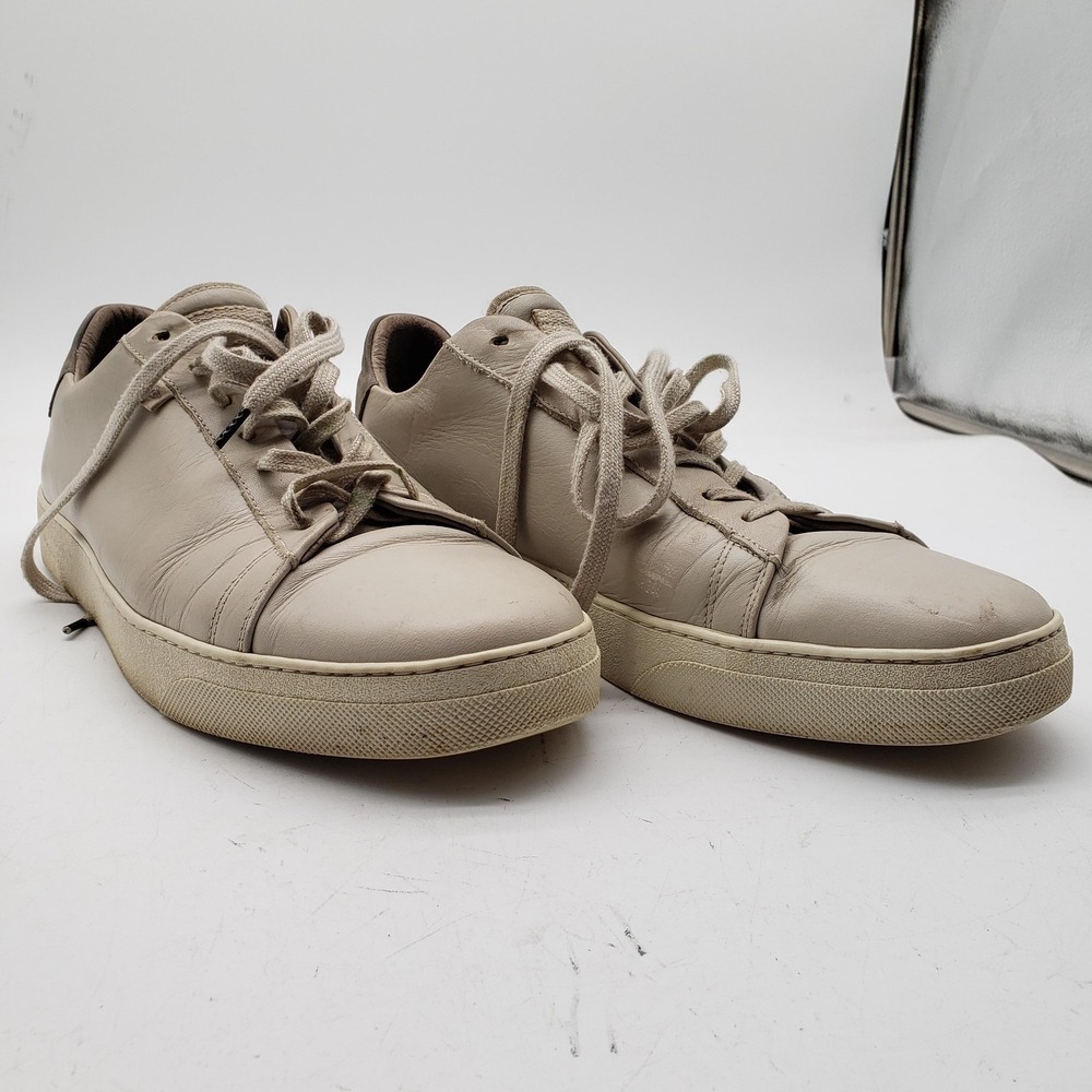 AllSaints Shoes Mens Size 11 Beige Leather Low‎ Top Lace Up Casual Sneakers